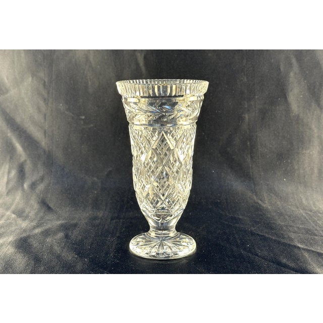 Fine quality Irish crystal Master Cutter vase by Waterford, pattern number 207-525, often referred to as Glandore style...
