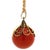 A beautiful vintage pendant necklace featuring a large natural Mediterranean coral sphere measuring 17.1 mm, mounted in 18...