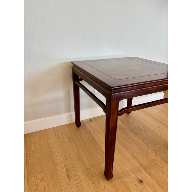 1970s Vintage Henredon Chinoiserie Ming Style Solid Walnut Side Table For Sale - Image 5 of 11