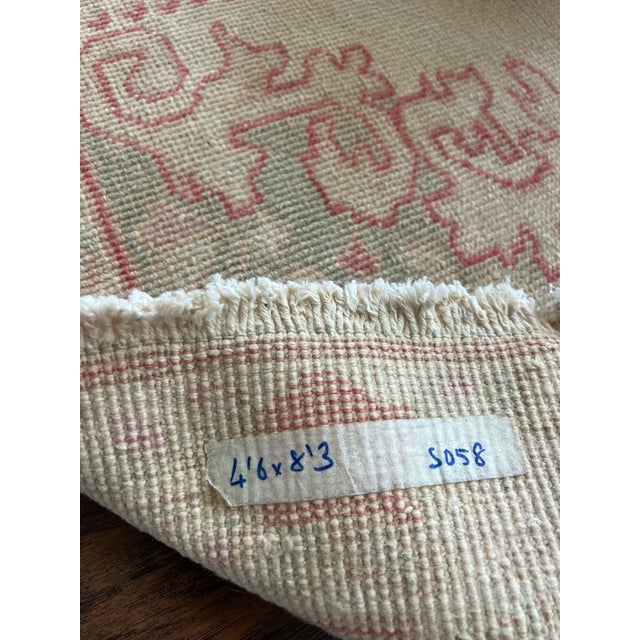 Beige Mint Green Handmade Cappadocia Rug For Sale - Image 8 of 8