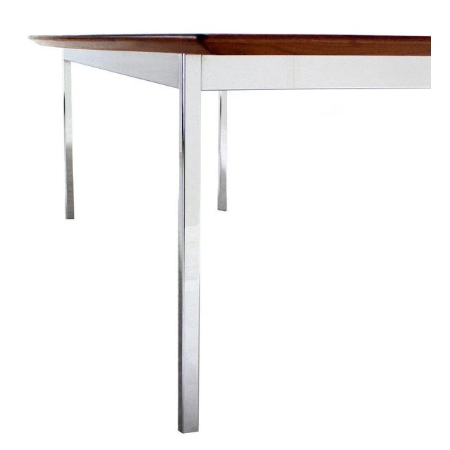 Mid-Century Modern Walnut Boat Shape Dining/Conference Table For Sale - Image 4 of 9