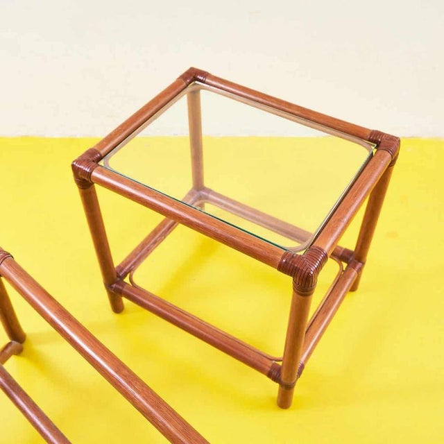 Bamboo Coffee Tables from Gervasoni, Set of 2 For Sale - Image 4 of 8