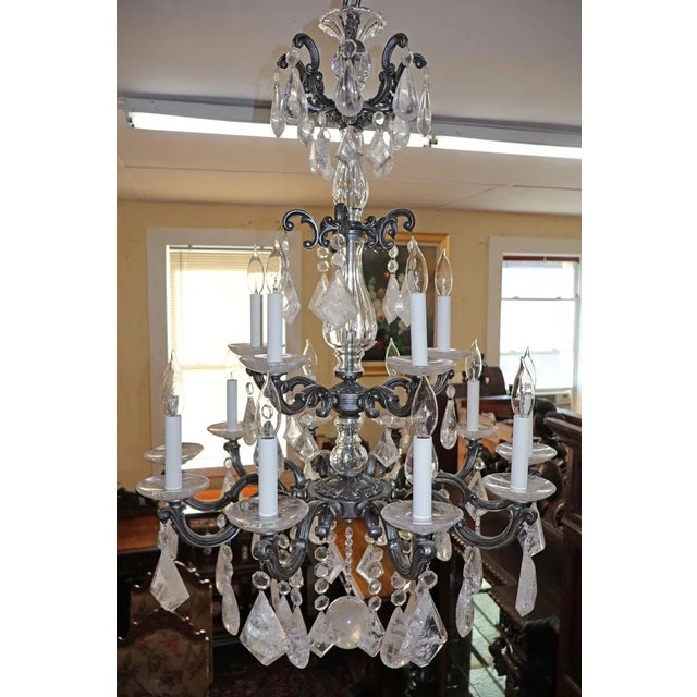 Schonbek 5410 Silver La Scala 15 Light Rock Crystal Chandelier 40 X 28 X 28 For Sale - Image 12 of 12