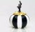 Modern Coral Hand-Carved Gold-Plate Lidded Black and White Stripe Ceramic Box France New For Sale - Image 3 of 12