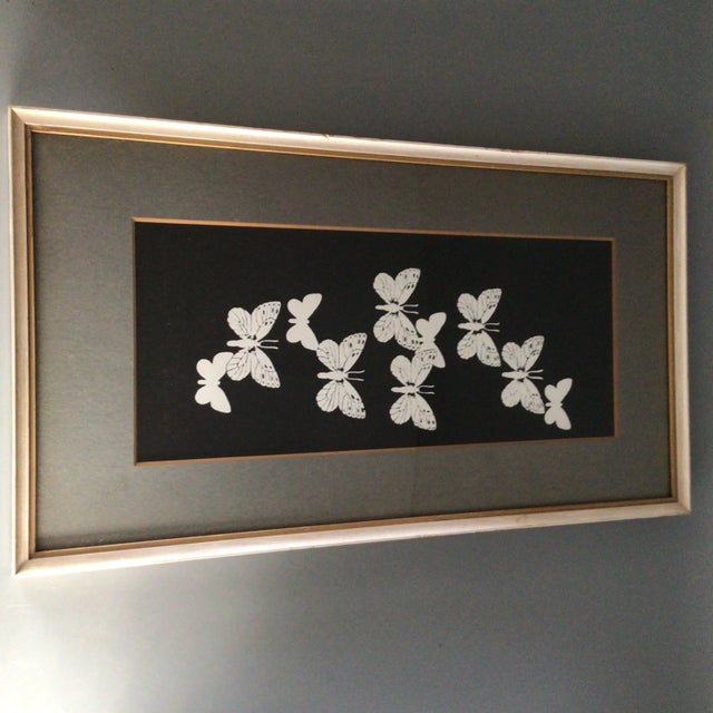 Wood “California White” and “Phenes Blue” Butterfly’s From the Atelier, San Francisco 1970s Screen Prints by H. Pruett-a Pair For Sale - Image 7 of 13