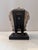 Contemporary Carved Concrete Head Sculpture on Iron Base For Sale - Image 3 of 11