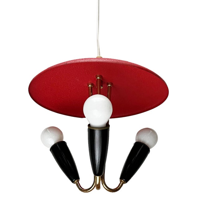 Mid-Century Pendant Lamp in the style of Stilnovo, 1960s For Sale