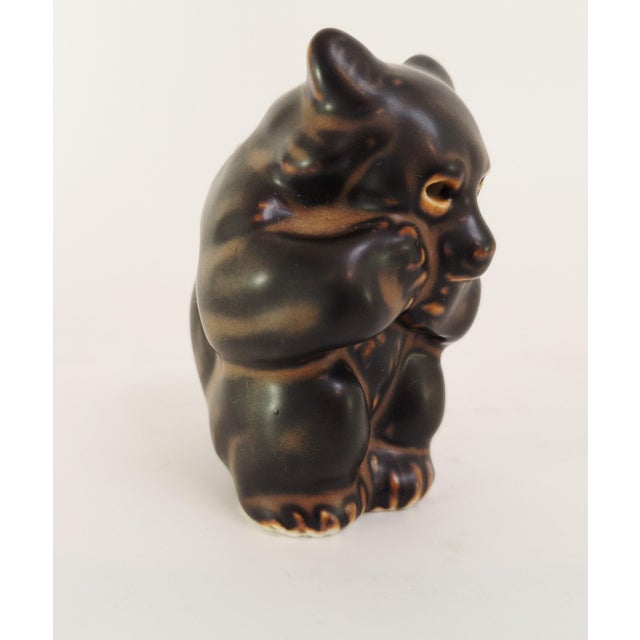 Mid-Century Modern Stoneware Bear Figurines by Knud Kyhn for Royal Copenhagen, 1940s, Set of 3 For Sale - Image 3 of 18