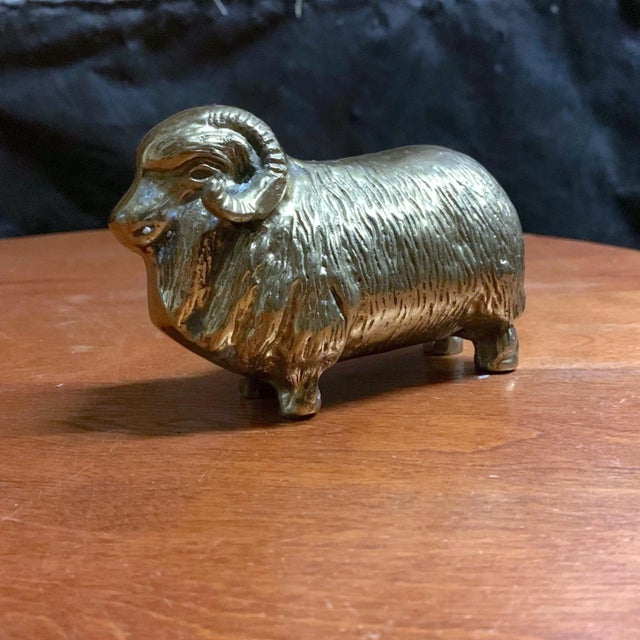 Vintage Solid Brass Ram Figure For Sale In Charleston - Image 6 of 8