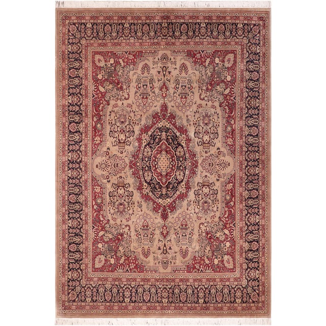 Medallion 1990's Tan/Blue Wool Rug - 8'0'' X 10'1'' For Sale - Image 9 of 9
