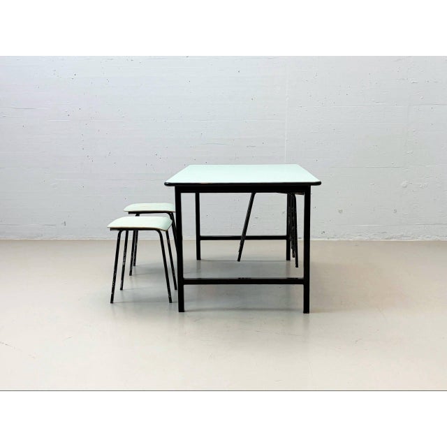 Kelko Table and Lacquered Stools, Switzerland, 1970s, Set of 5 For Sale - Image 4 of 18