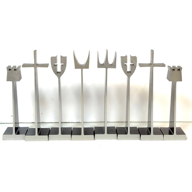1962 ALCOA Aluminum Chess Set by Austin E. Cox in Wall-Mounted Case For Sale - Image 12 of 14