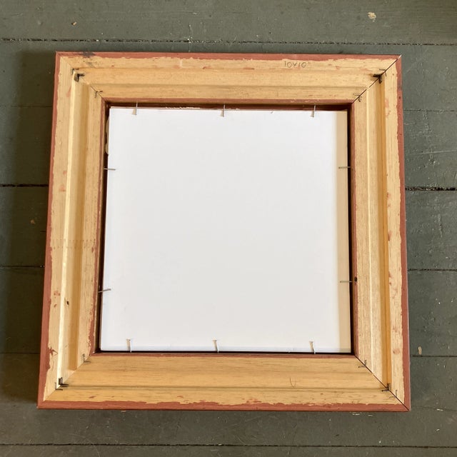 1970’s Vintage Sepia Charcoal Female Nude Drawing Greek Key Frame For Sale - Image 4 of 4