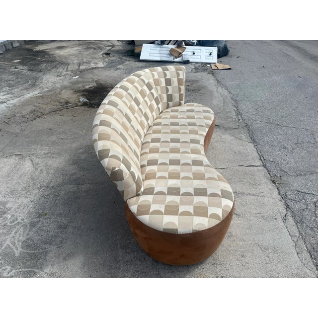 Brown Weiman Style Modern Curved Serpentine Cloud Sofa For Sale - Image 8 of 13