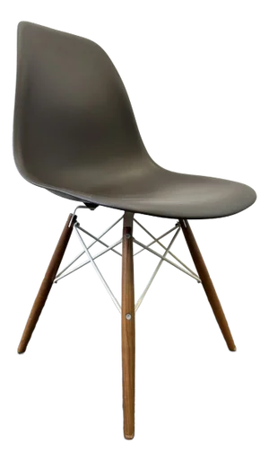 Herman Miller Eames Molded Plastic Side Chair With Dovel-Legs Brown/Walnut