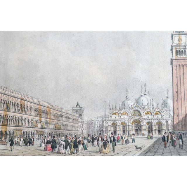 Sculpture Materials 1837 Antique Print San Marcos Square Venice Giovanni Pividor Grand Tour Scene For Sale - Image 7 of 10