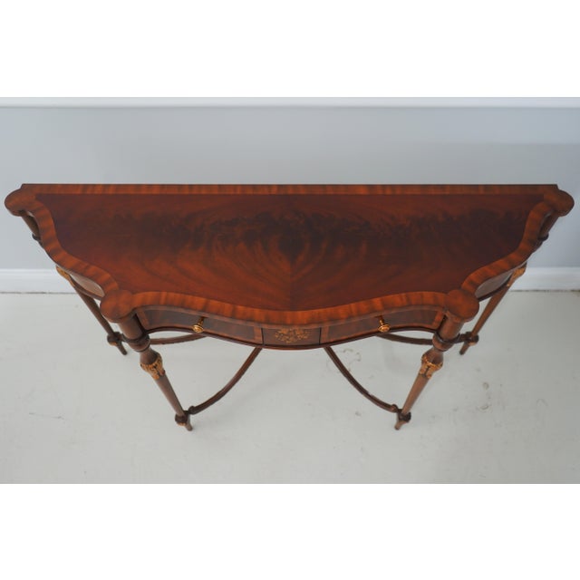 Maitland Smith Mahogany Nathan Console Table W. 2 Drawers For Sale - Image 13 of 18