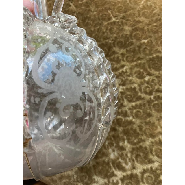 Antique 19th Century Dutch Glass Decanter – Etched Grapes & Vines, Rippled Decor For Sale - Image 12 of 18