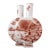 Porcelain Double Moon Flask Vase With Red Hand Painted Country Scene For Sale