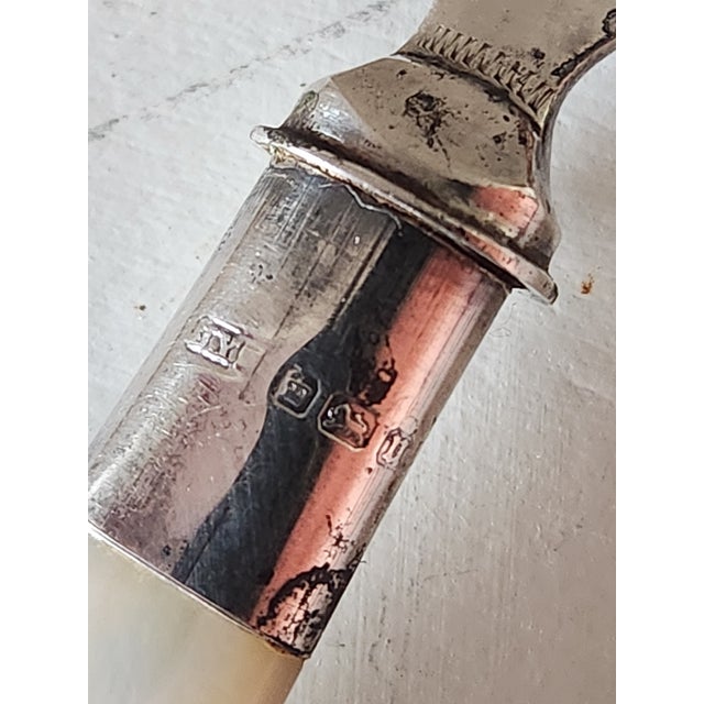 1880's Mother of Pearl Fruit Knife and Fork Set - 24pcs with Wooden Box For Sale - Image 10 of 12