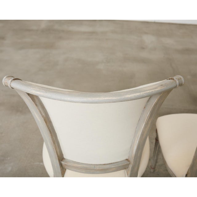 Set of Twelve Louis XVI Gustavian Style Painted Dining Chairs For Sale - Image 11 of 18