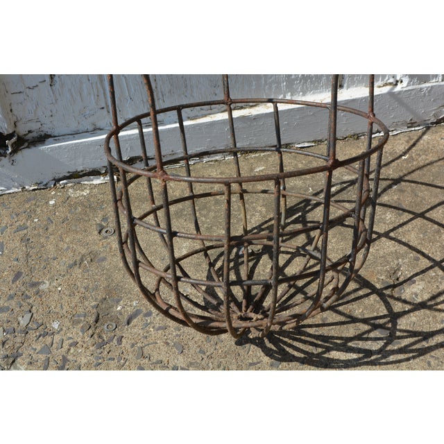 Vintage Black Iron / Metal Balloon Hanging Basket Planter For Sale - Image 12 of 13