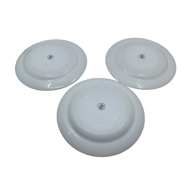 Vintage Large Blue Willow Dinner Plates Made in Staffordshire England - a Set of 6 For Sale - Image 10 of 12