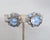 Hattie Carnegie Vintage 1950s Signed Hattie Carnegie Blue/Clear Givre Clip Earrings For Sale - Image 4 of 8