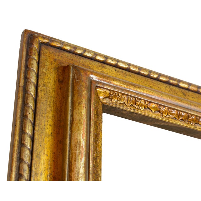 Large Vintage Italian Giltwood Picture Frame Wall Mirror with Silver Mecca Finish, 1980s For Sale - Image 3 of 8