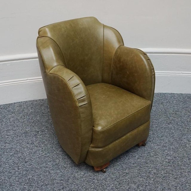 Olive Art Deco Cloud Chair, 1930s For Sale - Image 8 of 8