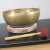 Metal Vintage Singing Bowl or Standing Bowl Bronze Hand Made With Mallet on Pillow For Sale - Image 7 of 13