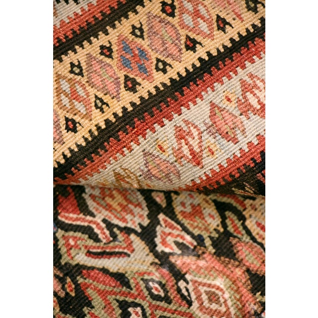 Persian Antique Persian Senneh Flatweave Rug With Herati Design, 4'3" × 6'4" For Sale - Image 3 of 4
