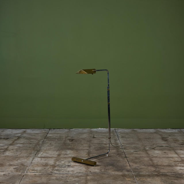 1970s Cedric Hartman Parallel Bar Brass and Stainless Steel Floor Lamp For Sale - Image 5 of 15