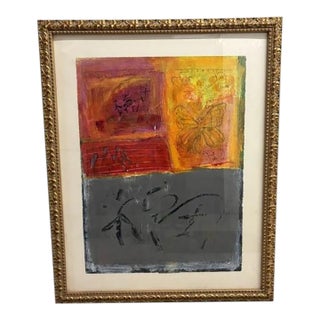 Ann Shaw 2000 Abstract Mixed Media Painting, Signed & Framed For Sale