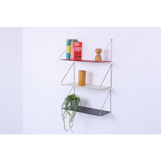 Mid-Century Modern Perforated Metal Wall Racks from Pilastro, 1950s, Set of 3 For Sale - Image 3 of 17