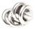 Vintage Sterling Silver Ring With Interlocking Circles, 1960's, Size 8 For Sale
