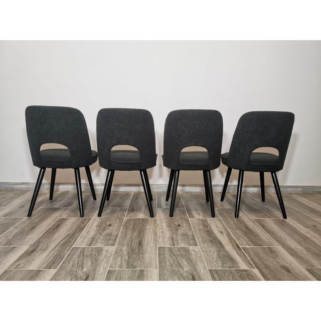 Black Dining Chairs by Oswald Haerdtl for Ton, 1950s, Set of 4 For Sale - Image 8 of 18