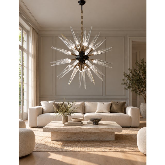 Sputnik Light with 51 Clear Glass from Justfurnituress SRL For Sale - Image 4 of 10