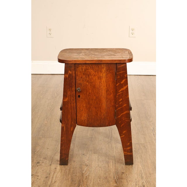 Antique Mission Oak Smoke Stand Bedside Cabinet For Sale - Image 16 of 18