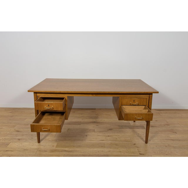 Mid-Century Modern Oak Executive Desk, Denmark, 1960s For Sale - Image 10 of 18