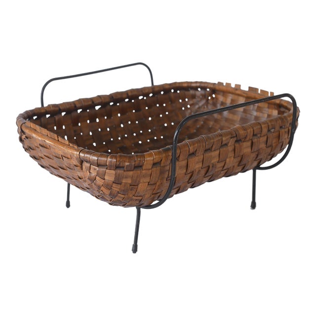 Vintage 1950s MCM Italian Magazine Basket Catch All For Sale