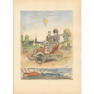 Milivoj Uzelac – Early Motoring – Original Art Deco Pochoir Sporting Print, 1932 For Sale