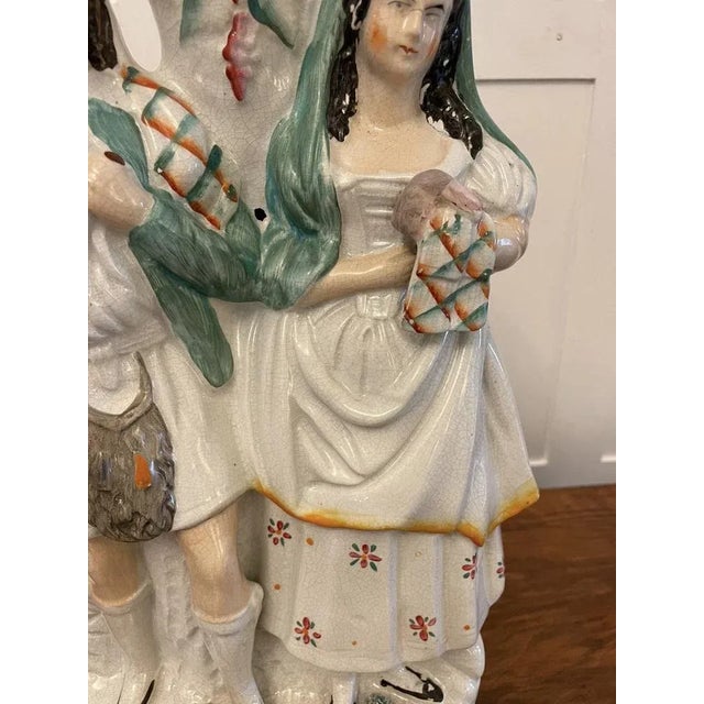 Large Victorian Flat Back Figure from Staffordshire, 1860s For Sale - Image 4 of 11