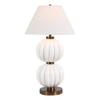 Irena White Sphere Table Lamp For Sale