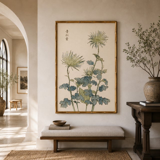 Paper Two Wildflowers by Hasegawa, Vintage Japanese Botanical Art Print, 20" X 30" For Sale - Image 7 of 10