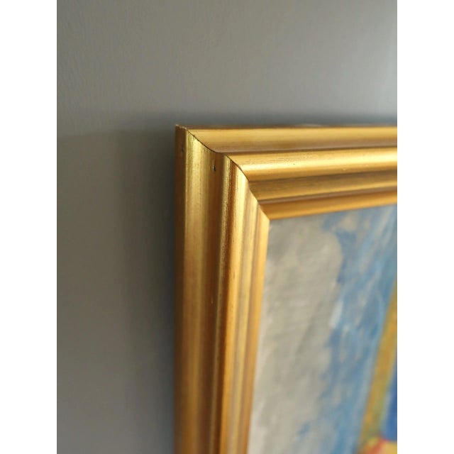 Mid-Century Modern 'Fruit & Vase on a Table' Original Swedish Vibrant Still Life Oil Painting, Framed For Sale - Image 6 of 11