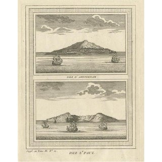 J.N. Bellin, Amsterdam and St. Paul Island, 1753, Paper For Sale