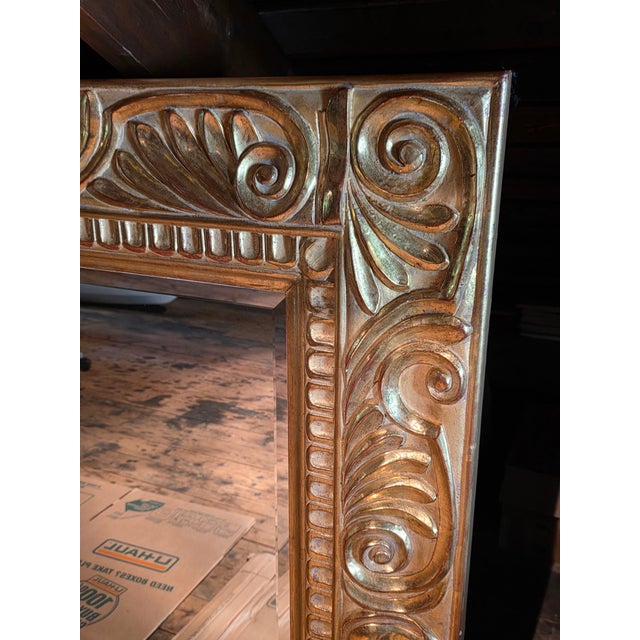 1990s Large Italian Carved Giltwood Mirror 68x46 For Sale - Image 11 of 13