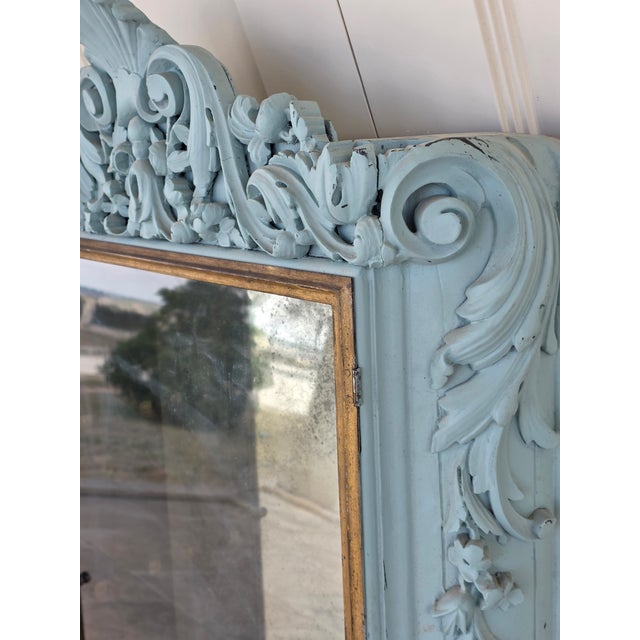 Painted Mirror Back Hanging Wall Vitrine Display Cabinet For Sale - Image 14 of 18