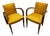 Vintage Bridge Chairs in Mustard Fabric, 1940s, Set of 2 For Sale